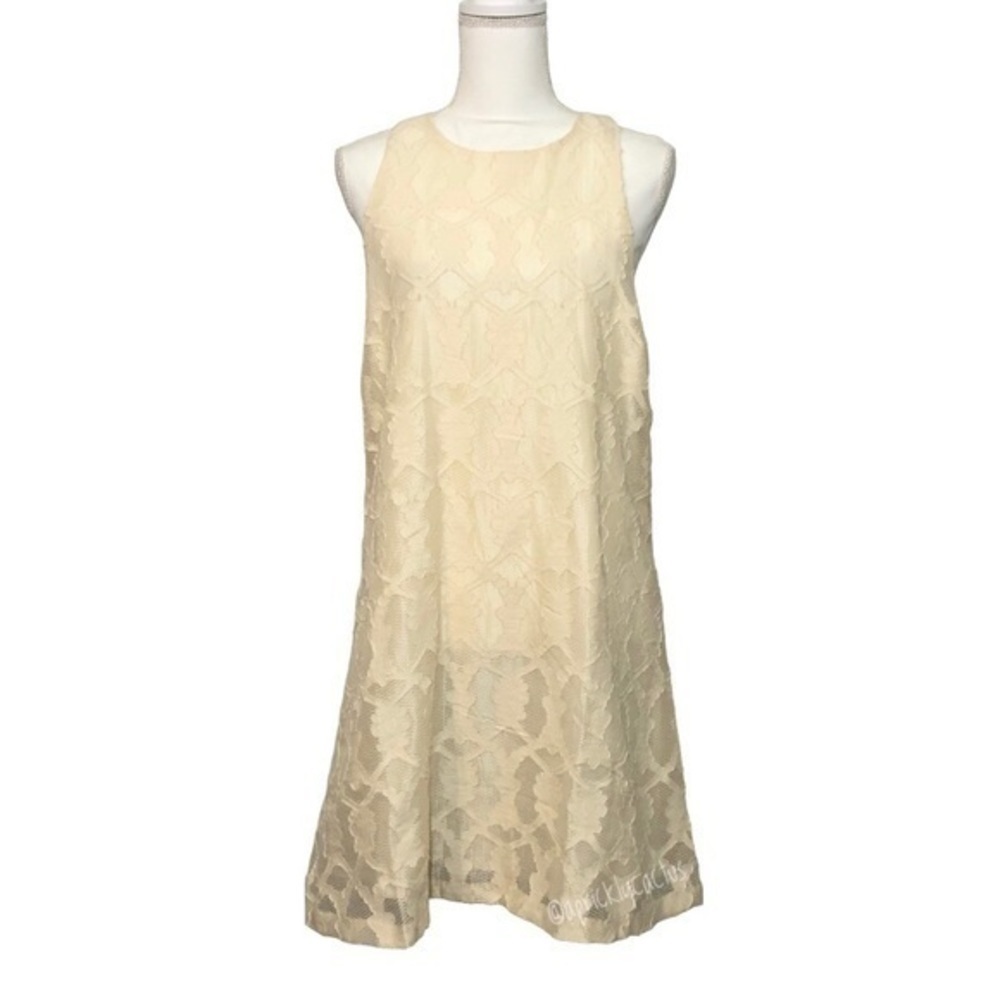 NWT EVERLY Ivory Cream Sleeveless Lace Midi Dress - Picture 2 of 6